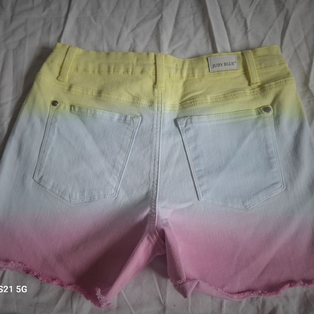 Judy Blue Women's Ombre Shorts - Pink, Yellow, White Never Worn